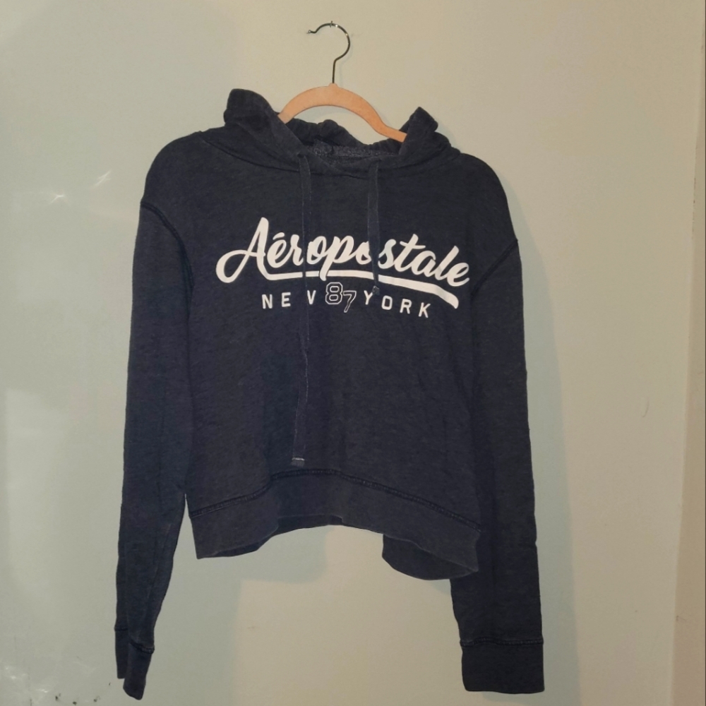 Navy Blue Aeropostale Cropped Hoodie